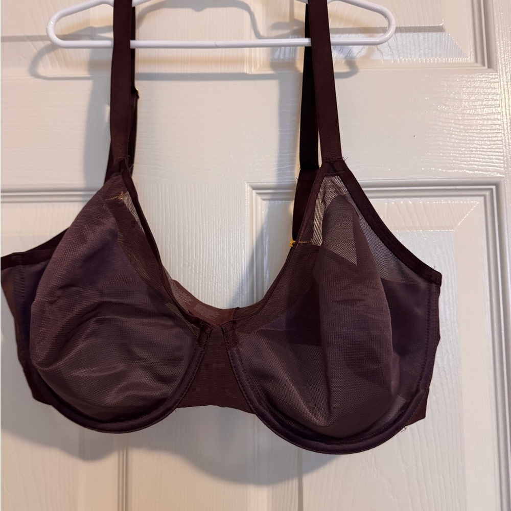 Soma Sheer Underwire Bra Dark Maroon